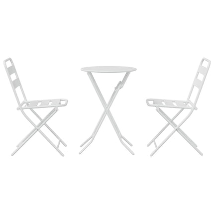 Trädgårds Bistro Set 3 st Vit Stål
