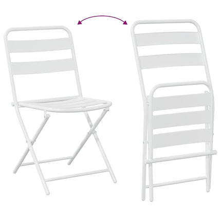 Trädgårds Bistro Set 3 st Vit Stål
