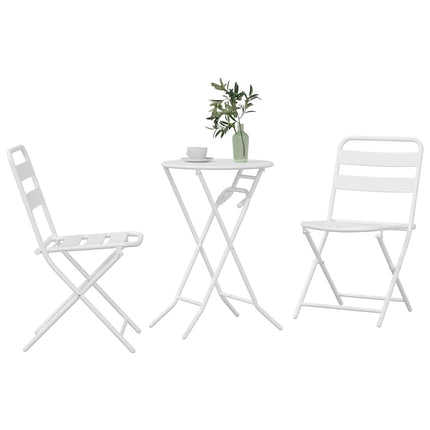 Trädgårds Bistro Set 3 st Vit Stål