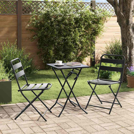 Trädgårds Bistro Set 3 pcs Antracit Stål