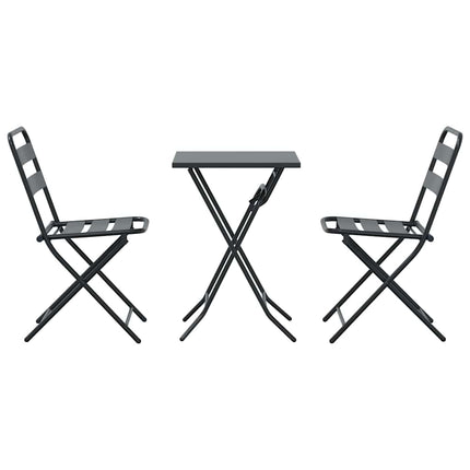 Trädgårds Bistro Set 3 pcs Antracit Stål