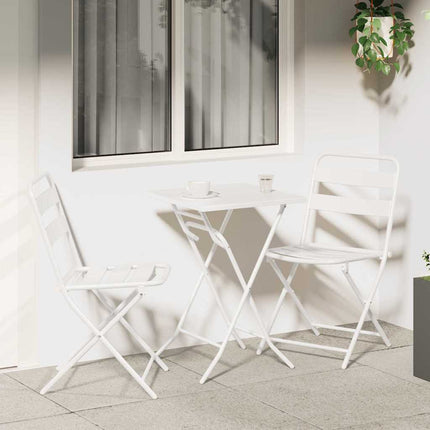 Trädgårds Bistro Set 3 st Vit Stål