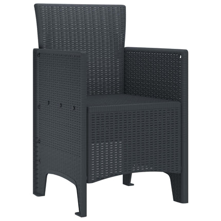 Trädgård Stol 2 pcs Antracit 53 x 49 x 85 cm Polypropylen