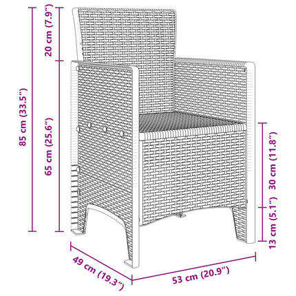 Trädgård Stol 2 pcs Antracit 53 x 49 x 85 cm Polypropylen