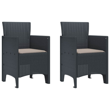 Trädgård Stol 2 pcs Antracit 53 x 49 x 85 cm Polypropylen