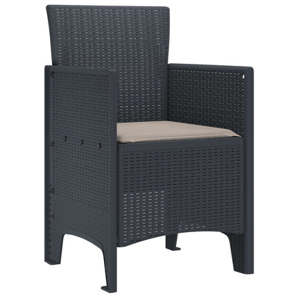 Trädgård Stol 2 pcs Antracit 53 x 49 x 85 cm Polypropylen