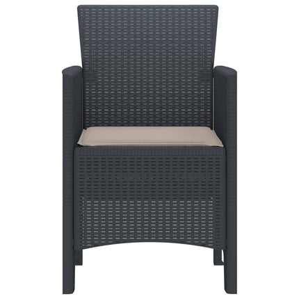 Trädgård Stol 2 pcs Antracit 53 x 49 x 85 cm Polypropylen