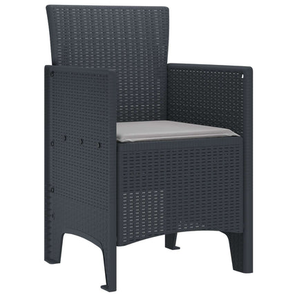 Trädgård Stol 2 pcs Antracit 53 x 49 x 85 cm Polypropylen