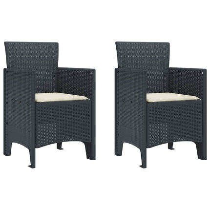Trädgård Stol 2 pcs Antracit 53 x 49 x 85 cm Polypropylen