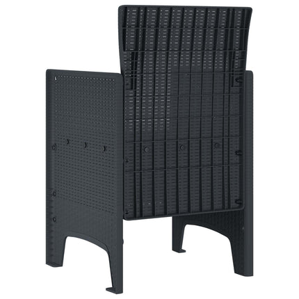 Trädgård Stol 2 pcs Antracit 53 x 49 x 85 cm Polypropylen