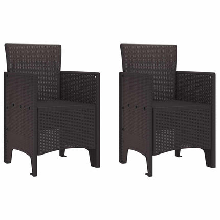 Trädgård Stol med kudde 2 pcs Brun 53 x 49 x 85 cm Polypropylen