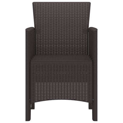Trädgård Stol med kudde 2 pcs Brun 53 x 49 x 85 cm Polypropylen