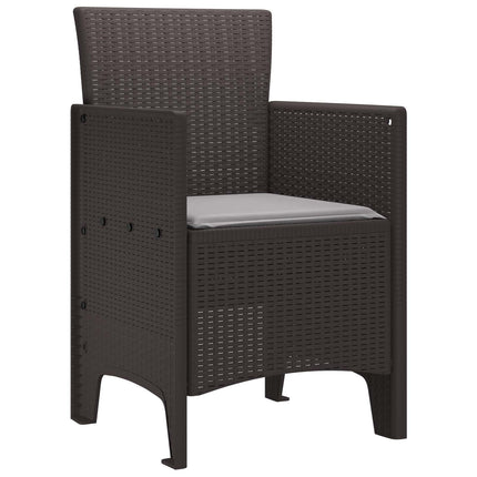 Trädgård Stol 2 pcs Brun Polypropylen