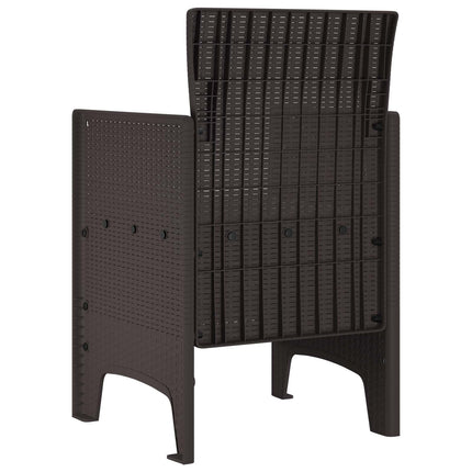 Trädgård Stol 2 pcs Brun Polypropylen