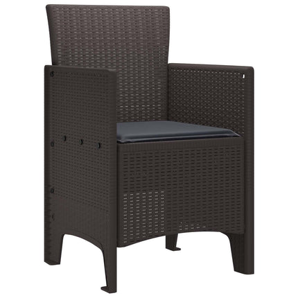 Trädgård Stol med kudde 2 pcs Brun 53 x 49 x 85 cm Polypropylen