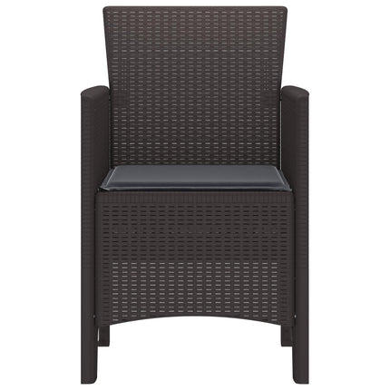 Trädgård Stol med kudde 2 pcs Brun 53 x 49 x 85 cm Polypropylen