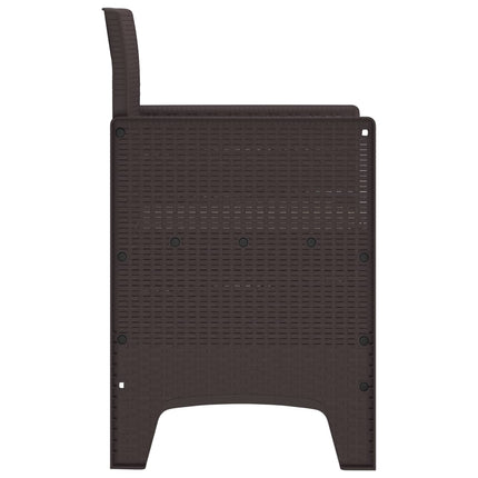 Trädgård Stol med kudde 2 pcs Brun 53 x 49 x 85 cm Polypropylen