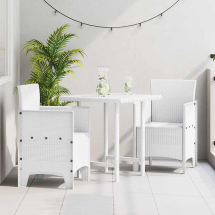 Trädgård Stol med kudde 2 pcs Vit 53 x 49 x 85 cm Polypropylen