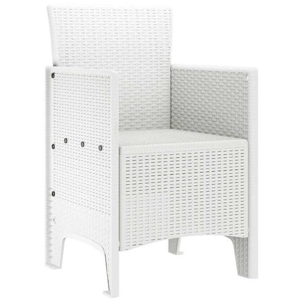 Trädgård Stol med kudde 2 pcs Vit 53 x 49 x 85 cm Polypropylen