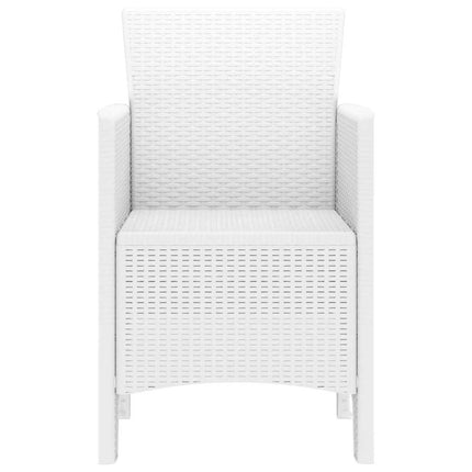 Trädgård Stol med kudde 2 pcs Vit 53 x 49 x 85 cm Polypropylen