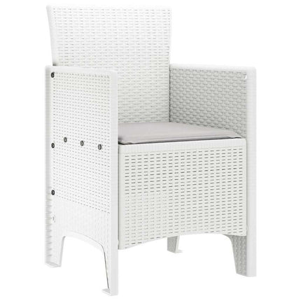 Trädgård Stol med kudde 2 pcs Vit 53 x 49 x 85 cm Polypropylen