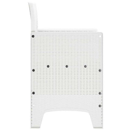 Trädgård Stol med kudde 2 pcs Vit 53 x 49 x 85 cm Polypropylen