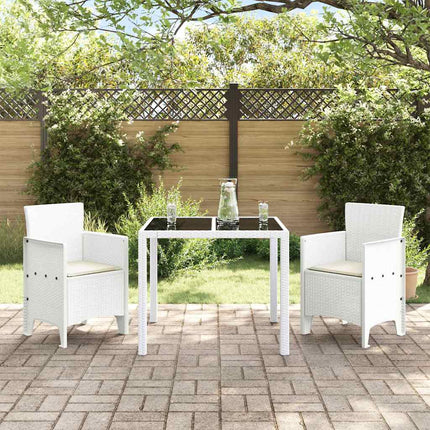 Trädgård Stol med kudde 2 pcs Vit 53 x 49 x 85 cm Polypropylen