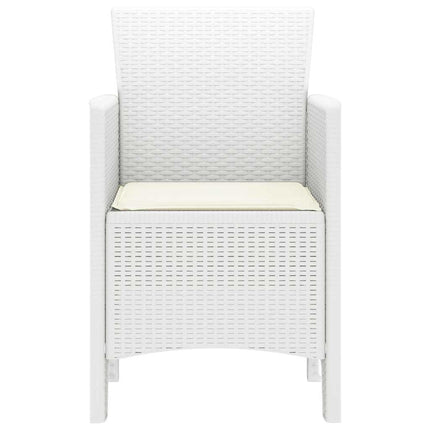 Trädgård Stol med kudde 2 pcs Vit 53 x 49 x 85 cm Polypropylen