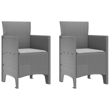 Trädgård Stol 2 pcs Ljusgrå 53 x 49 x 85 cm Polypropylen
