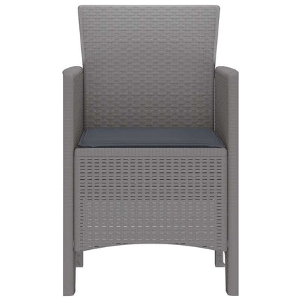Trädgård Stol 2 pcs Ljusgrå 53 x 49 x 85 cm Polypropylen