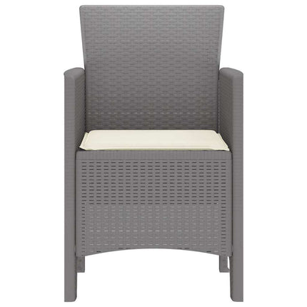 Trädgård Stol 2 pcs Ljusgrå 53 x 49 x 85 cm Polypropylen