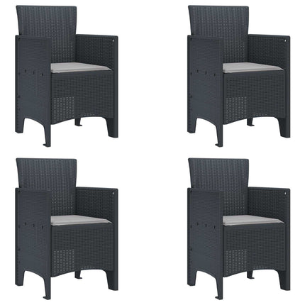 Trädgård Stol 4 pcs Antracit 53 x 49 x 85 cm Polypropylen