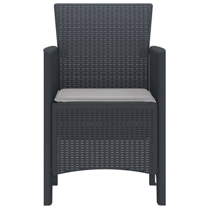 Trädgård Stol 4 pcs Antracit 53 x 49 x 85 cm Polypropylen