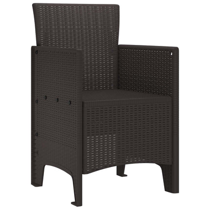Trädgård Stol med kudde 4 pcs Brun 53 x 49 x 85 cm Polypropylen