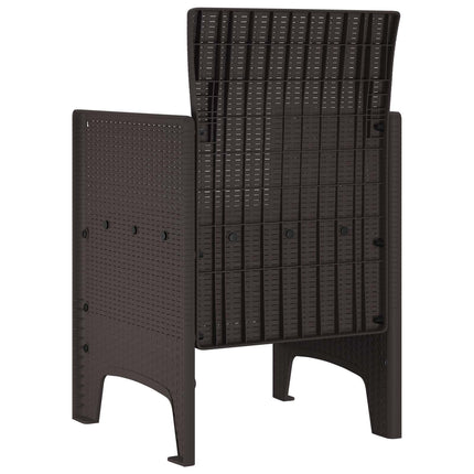 Trädgård Stol med kudde 4 pcs Brun 53 x 49 x 85 cm Polypropylen