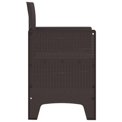 Trädgård Stol med kudde 4 pcs Brun 53 x 49 x 85 cm Polypropylen