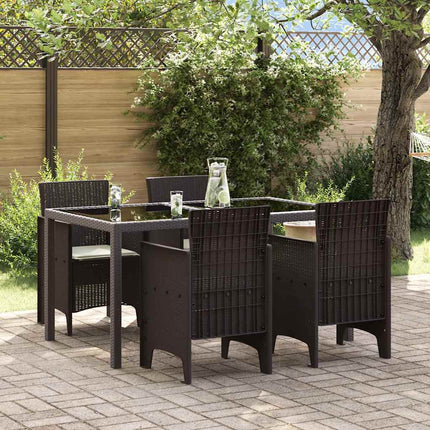 Trädgård Stol med kudde 4 pcs Brun 53 x 49 x 85 cm Polypropylen