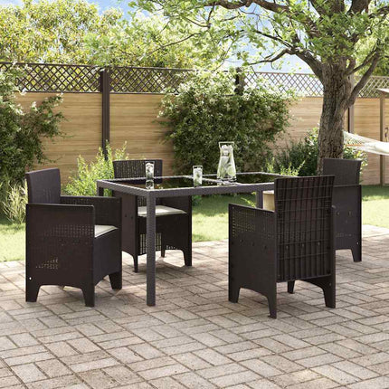 Trädgård Stol med kudde 4 pcs Brun 53 x 49 x 85 cm Polypropylen