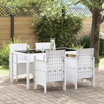Trädgård Stol med kudde 4 pcs Vit 53 x 49 x 85 cm Polypropylen