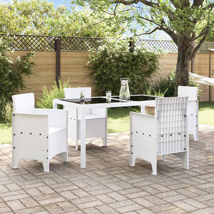 Trädgård Stol med kudde 4 pcs Vit 53 x 49 x 85 cm Polypropylen