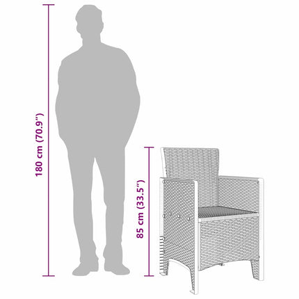 Trädgård Stol med kudde 4 pcs Vit 53 x 49 x 85 cm Polypropylen