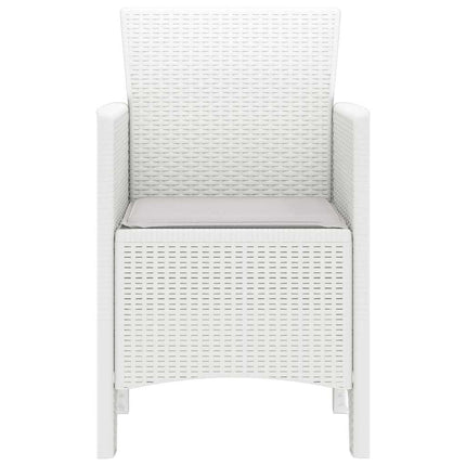 Trädgård Stol med kudde 4 pcs Vit 53 x 49 x 85 cm Polypropylen