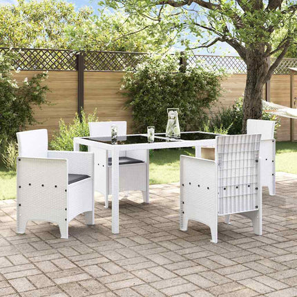 Trädgård Stol med kudde 4 pcs Vit 53 x 49 x 85 cm Polypropylen