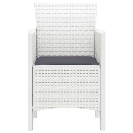 Trädgård Stol med kudde 4 pcs Vit 53 x 49 x 85 cm Polypropylen