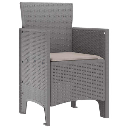 Trädgård Stol 4 pcs Ljusgrå 53 x 49 x 85 cm Polypropylen