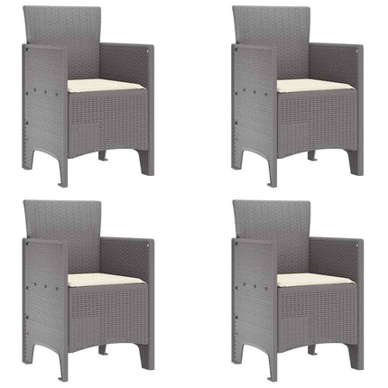 Trädgård Stol 4 pcs Ljusgrå 53 x 49 x 85 cm Polypropylen