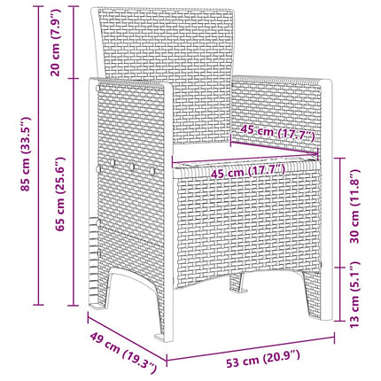 Trädgård Stol 4 pcs Ljusgrå 53 x 49 x 85 cm Polypropylen