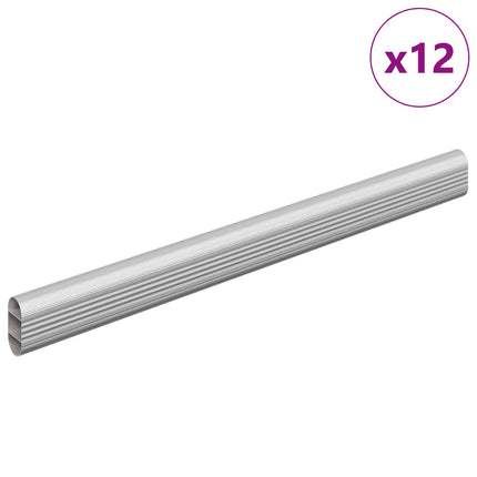 Klädstång 12 pcs Silver 316 x 15 x 29 mm Aluminiumlegering