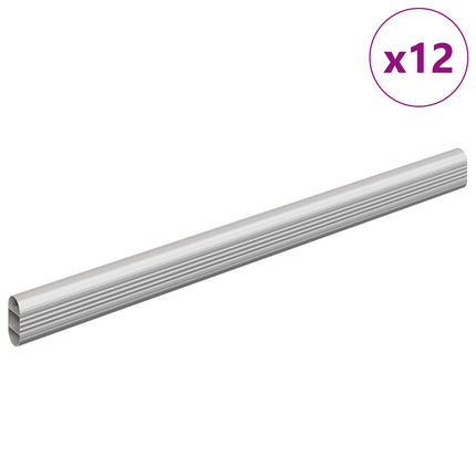 Klädstång 12 pcs Silver 371,5 x 15 x 29 mm Aluminiumlegering