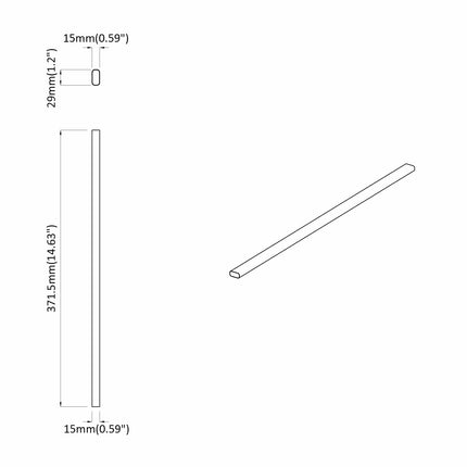 Klädstång 12 pcs Silver 371,5 x 15 x 29 mm Aluminiumlegering